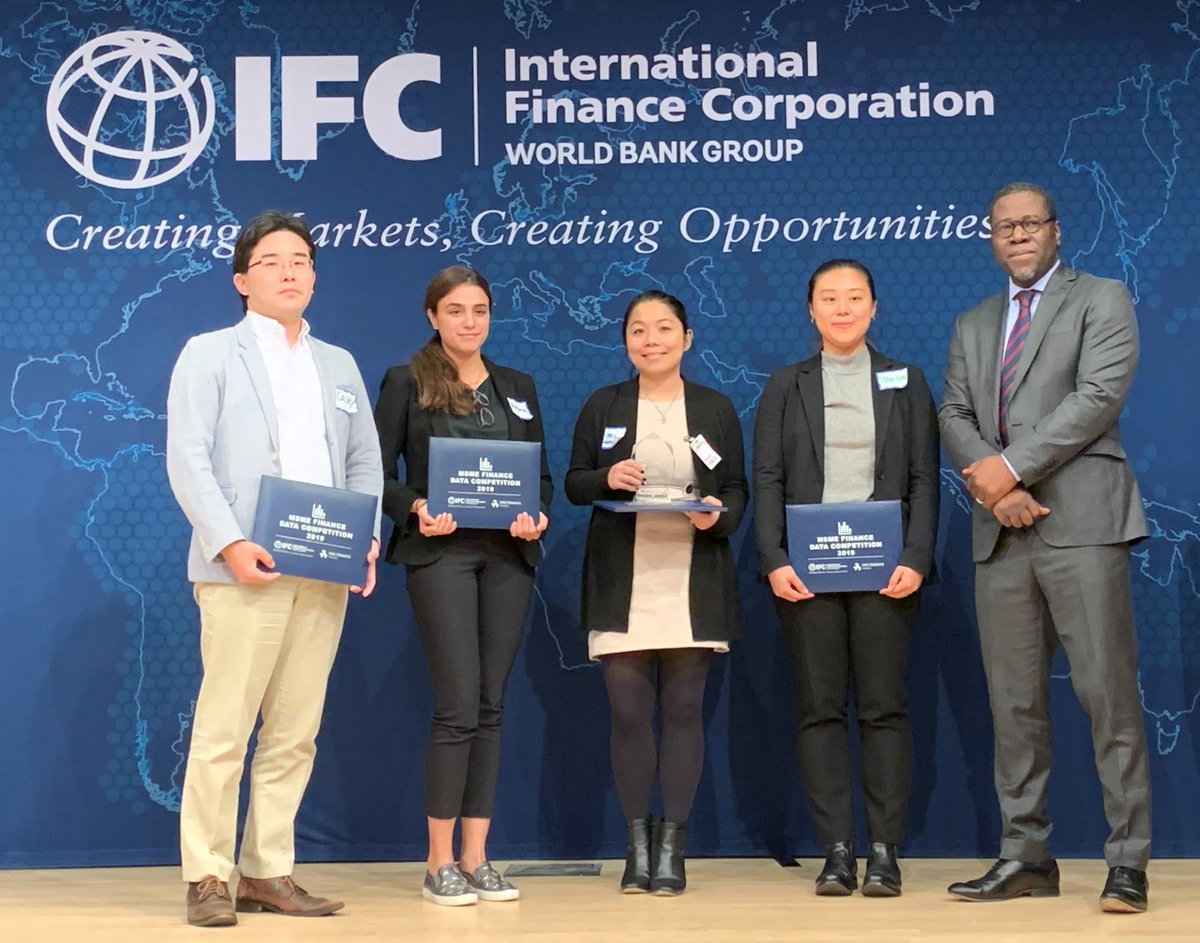 SMEFinanceForum's tweet photo. [EVENT] Winners of the MSME Finance Data Competition announced!🎉🌟
More than 85 graduate students from 7 universities gathered at @IFC_org to work on a live challenge. 
#MSMEChallenge

To learn about the winners🏆👇🏾 
https://t.co/TNw0GbL0Np https://t.co/yvBCScyNpH