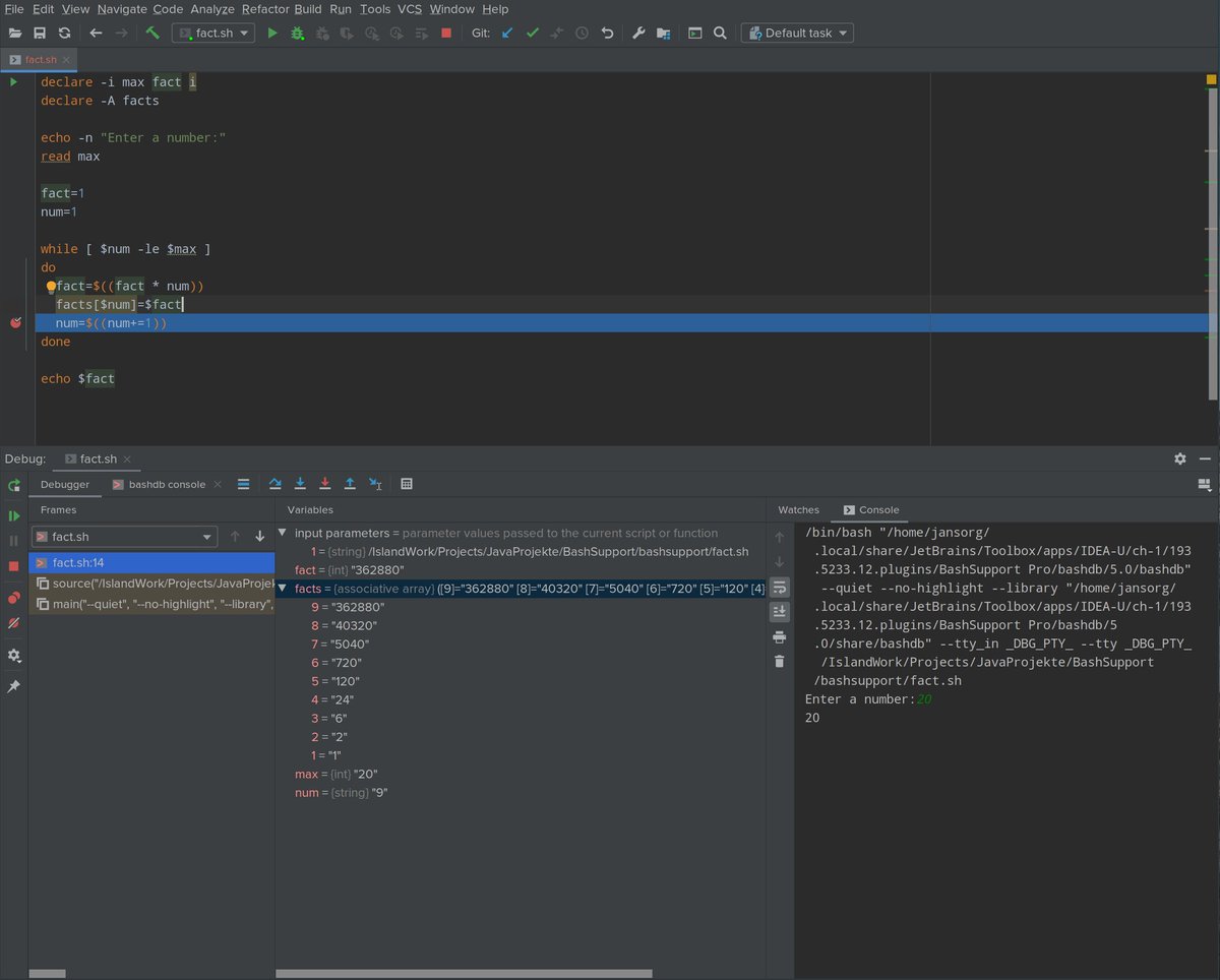 j_ansorg's tweet image. Update on BashSupport Pro, which will add a Bash debugger to #intellij 2019.3 when it's released: bashsupport.com/news/bashsuppo…