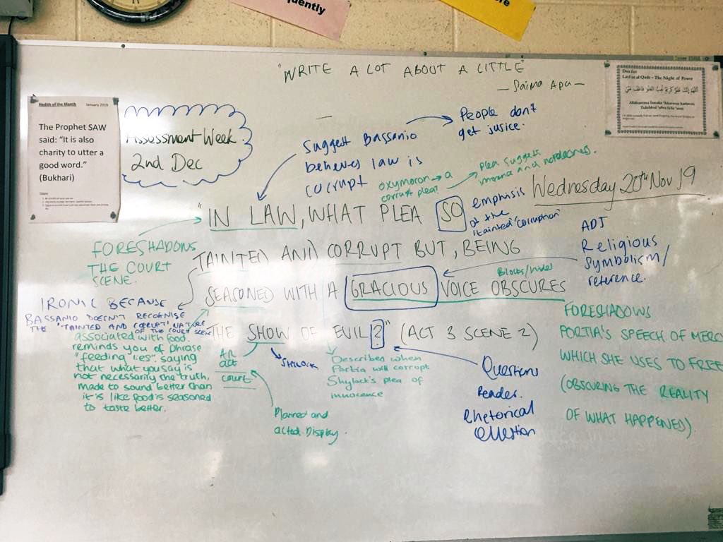 Madni_Academy's tweet image. Deepening understanding of #ShakespeareanLanguage through #ExplodeYourQuote as year 10s prepare for #AssessmentWeek 📝