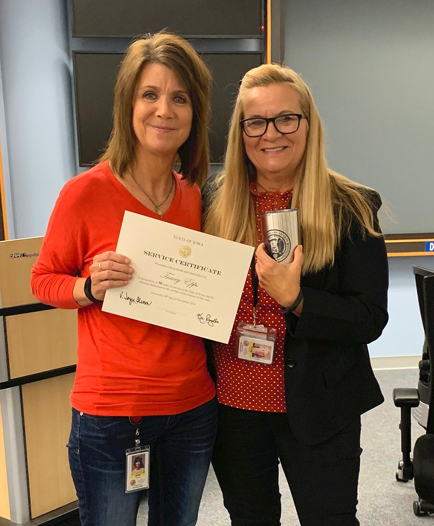 IowaHSEM's tweet image. Today we celebrate 3 great employees for their years of service with the State of Iowa. We congratulate &amp;amp; thank Lucinda Parker &amp;amp; Tracey Epps, who celebrate 30 years, &amp;amp; Janet Riley, who celebrates 20 years, for their leadership and loyalty! #30yearsofservice #20yearsofservice