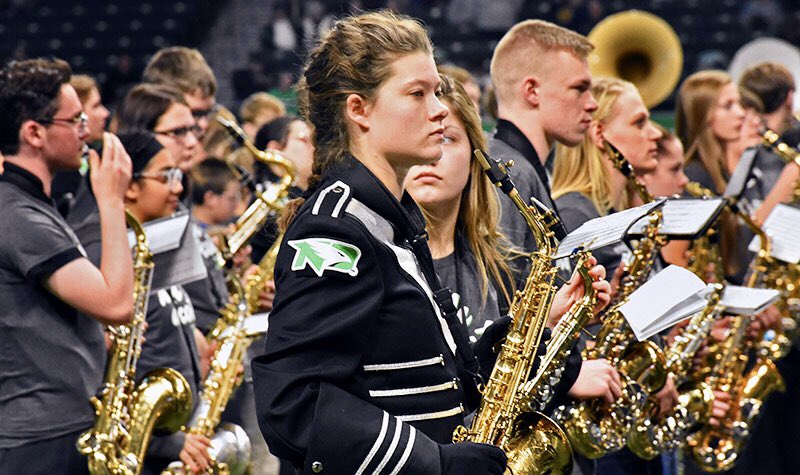 UNDEducation's tweet photo. Outside the classroom, our students are participating in UND’s Pride of the North Band!! What will you do with your free time? #leadersinaction #undcehd #UNDProud https://t.co/DLcJ3OfGP2