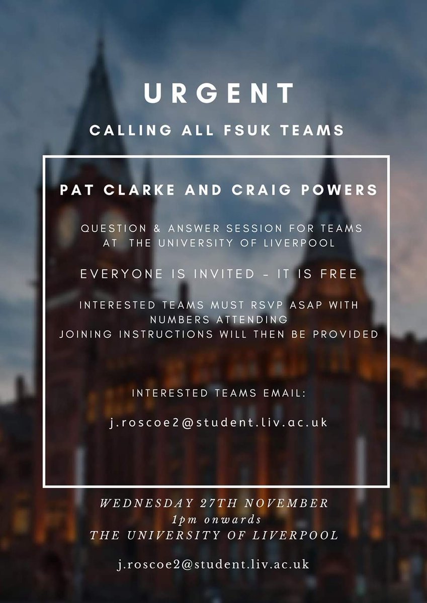 ULMRacing's tweet photo. ULM Racing are very excited to announce that Formula Student judges Pat Clarke and Craig Powers will be giving a talk at the University of Liverpool on the 27th of November. We hope to see you there! https://t.co/nXPxjJFkZ8