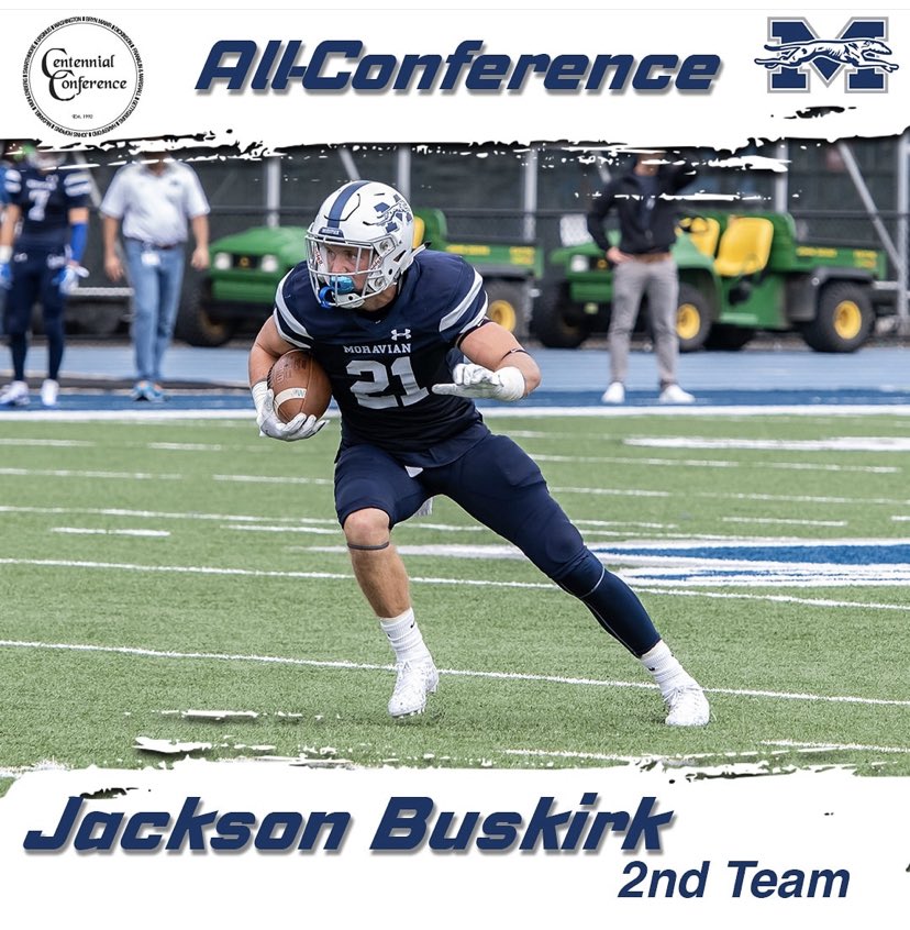 MoravianFB's tweet photo. Congratulations Jackson Buskirk (JR - DB) for making 2nd Team All-Conference! https://t.co/ygwV9zmI0y