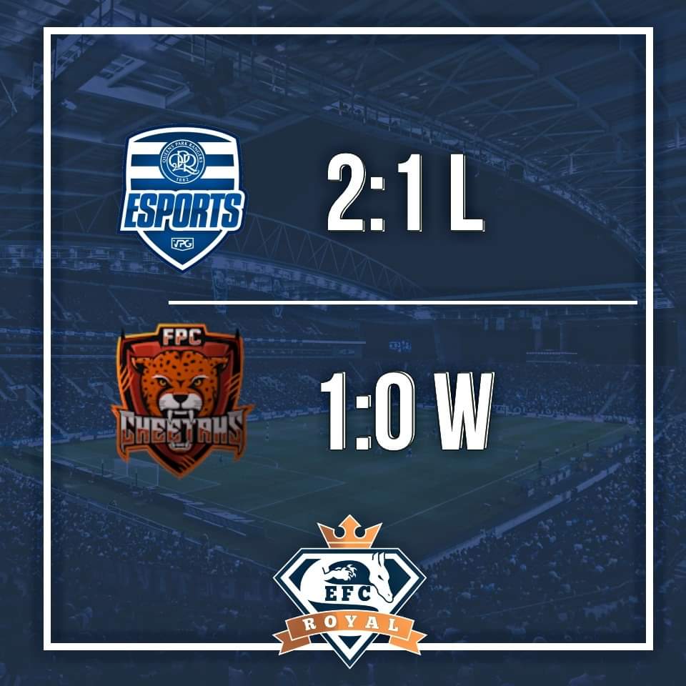 🎮@VPGeCL

First matches in group...
<a href="/QPReSports/">QPR eSports</a> vs Royal EFC 2-1 ❌
Royal EFC vs <a href="/FPCCheetahs/">FPC Cheetahs</a> 1-0✔️

3 points in this group are important 💙
Thanks guys for games... Gg

<a href="/OfficialVPG/">Virtual Pro Gaming</a> <a href="/VPGCzSk/">VPG Czech Slovakia</a>
