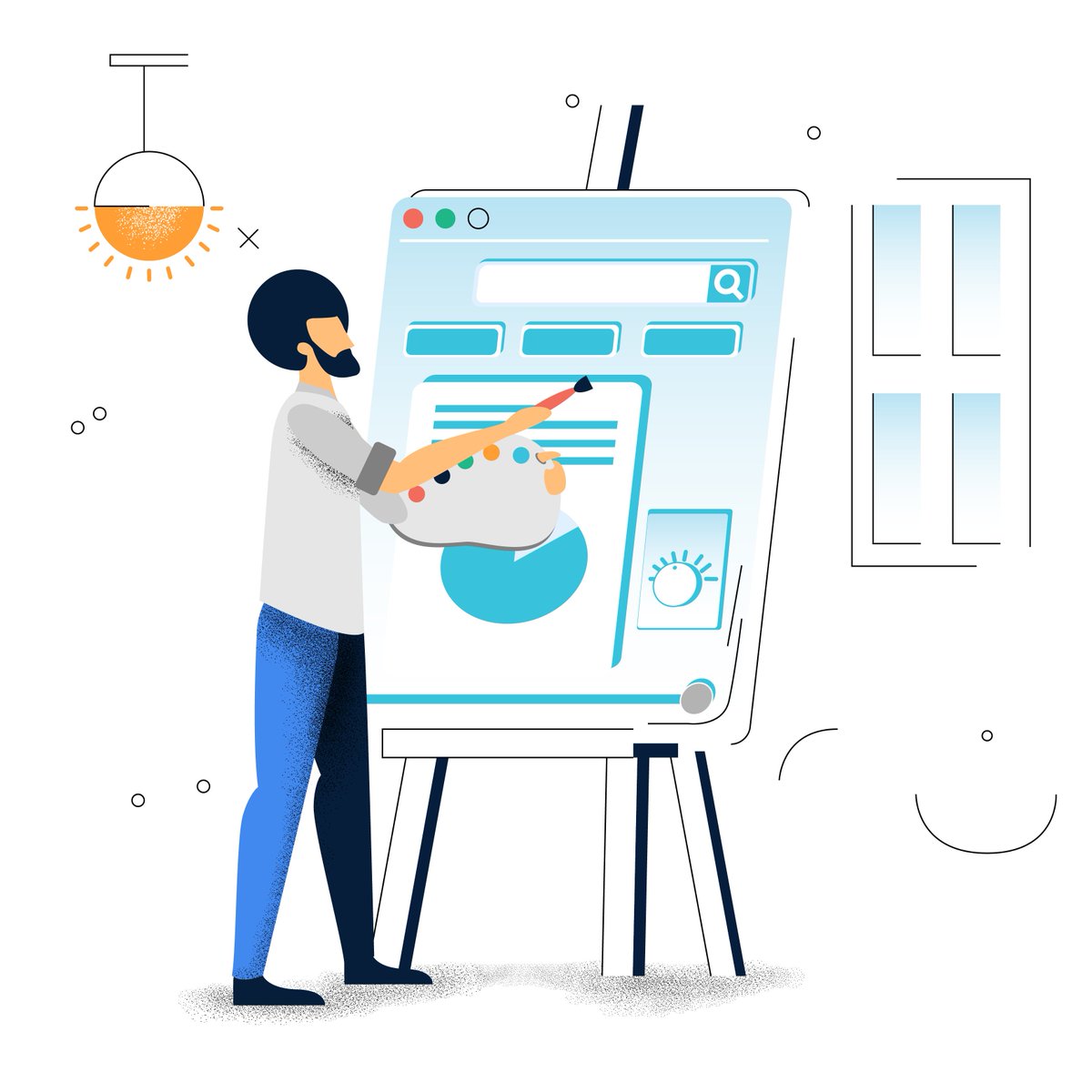 DesignShock's tweet photo. Today illustrated scene includes a very special guest 🎨Who reminds you of? 😁 https://t.co/lzA00hiBO5