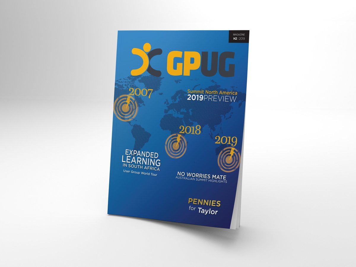 GPUG's tweet photo. From expanding our learning to South Africa to hearing about the most recent release of #MSDynGP at #UserGroupSummit Orlando, the #GPUG community truly just keeps getting better. Read more about the community's recent experiences in the H2 2019 Magazine: https://t.co/yfLS7kfZv2 https://t.co/tjdu8SGsuk