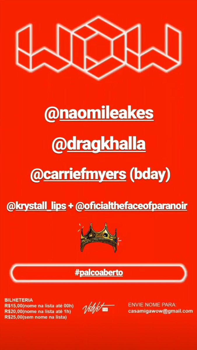 WoW_Project_'s tweet photo. Palco aberto 20.11.2019
°WoW do Afronte°

°@naomileakes 
°#Khalla
°@CarrieFMyers 
° @krystall_lips + #shayennieaparecida 

Evento: https://t.co/5S10X1j2yF https://t.co/R37fMNeReW