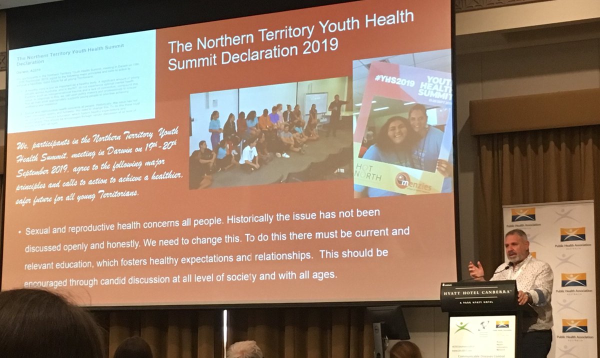 APPRISE_network's tweet photo. James Ward leaves us with strong messages to centre communities, decolonize research methodologies, and challenge systemic racism to address communicable disease in Australia. #cdcc2019 https://t.co/YNMSUwusPX