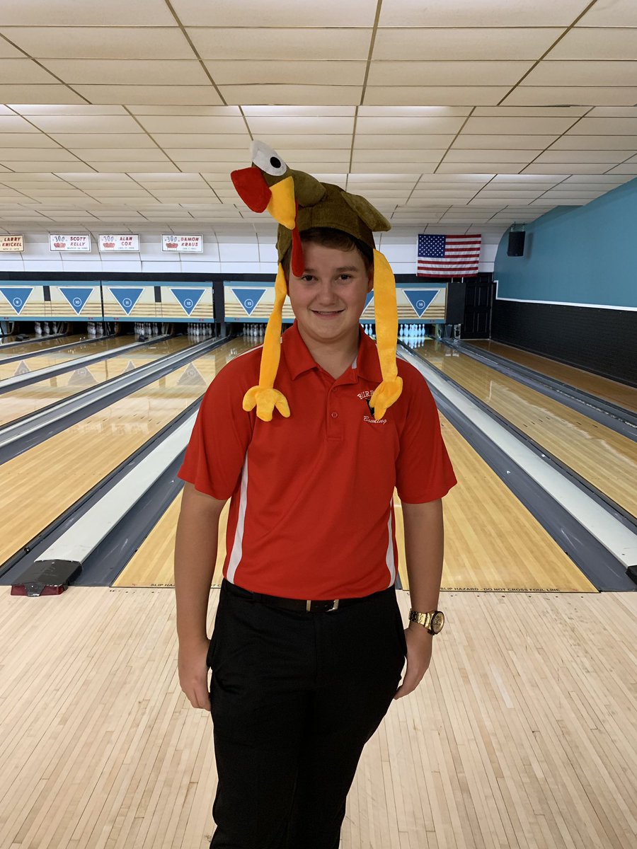 fhsbowl's tweet photo. Both bowling teams were defeated by Pleasant.  In his 3rd bowling match ever, Braxton Wilhelm celebrated his 1st 200 game, earned a sombrero, and led the boys team with a 404.  Makenzie Nichols led the girls with a 289.  Makenzie, Anthony, JD, and Drew Lafon earned turkeys. https://t.co/6Zh8oFAKtT