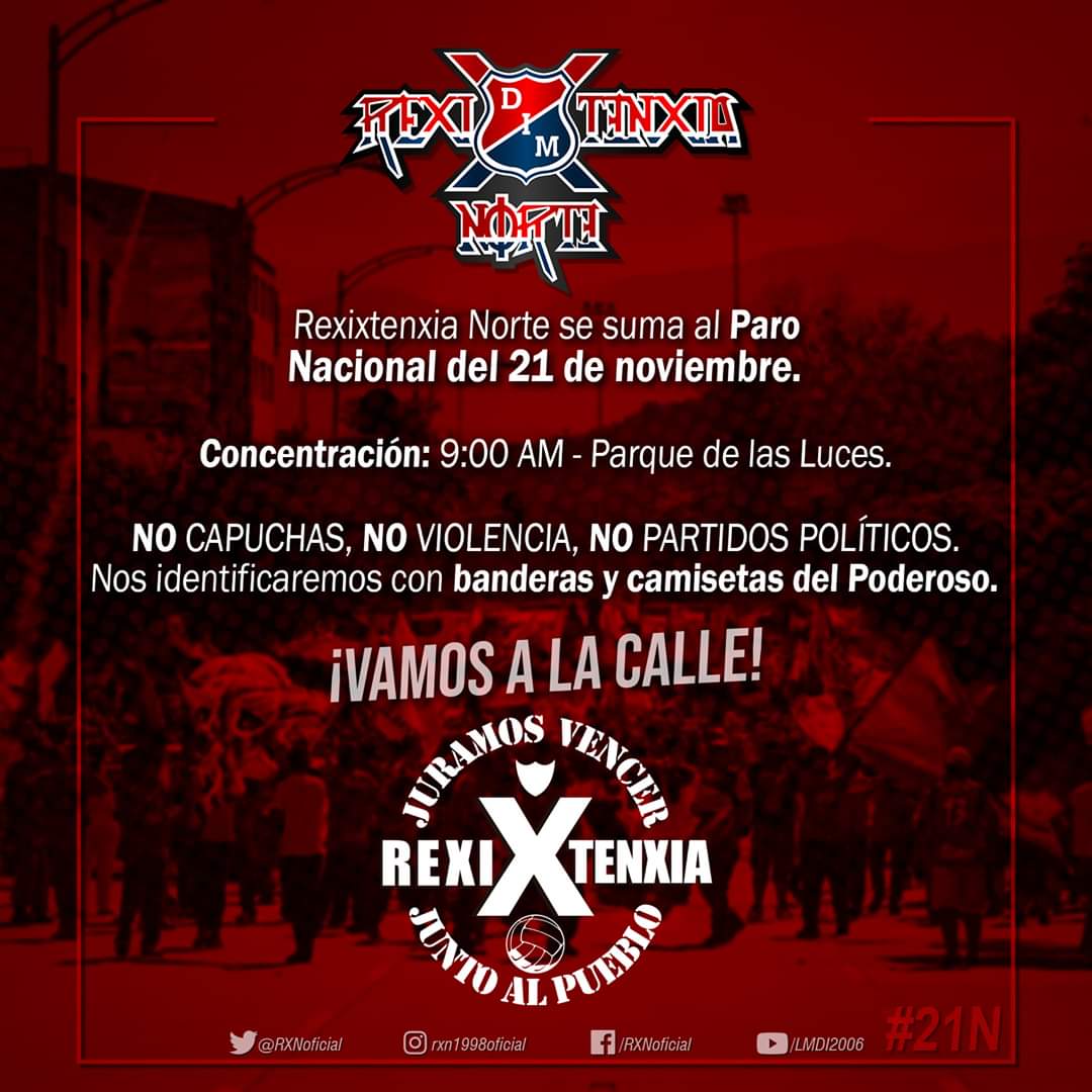#ParoNacional21N #RexiXtenxiaNorte1998 #RexiXtenxiaSocial #OrgulloObrero
#BoxtonRojo