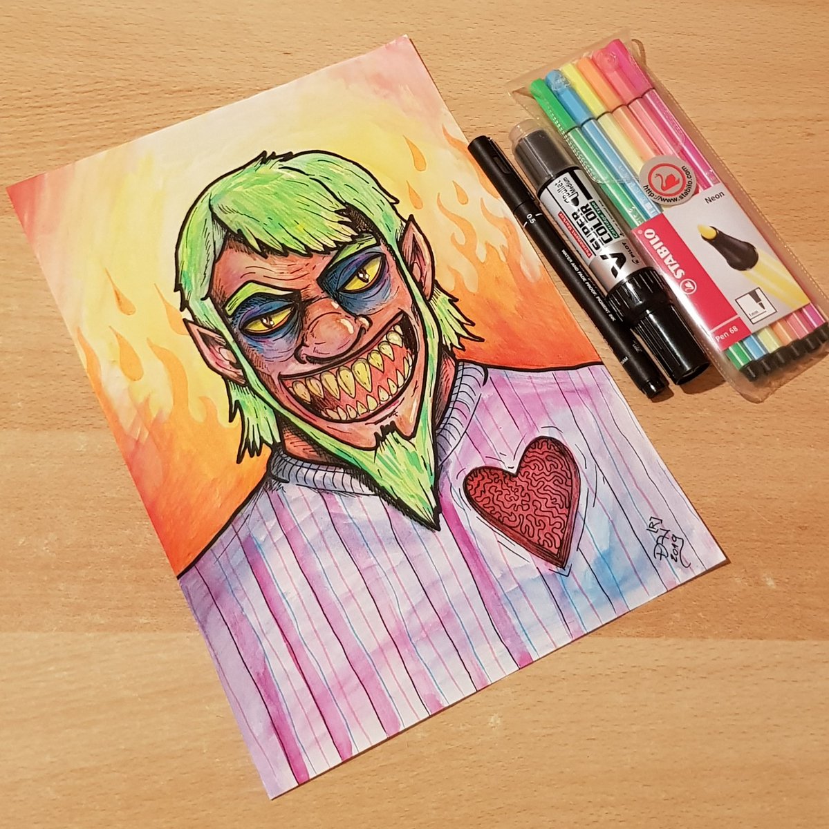 nikolas83gianni's tweet photo. #art #artist #ilustrator #ilustration #digitalartist #traditionalart #traditionalartist #designer #monster #heart #fire #nikolass #nikolass83 #nikolass83gianni #deviantart #penup #waterbrush #waterbrushpen #watercolor #unipin #stabilo #stabilosrbija #pelikan #pilotmarker #srbija https://t.co/zPLminaO0P