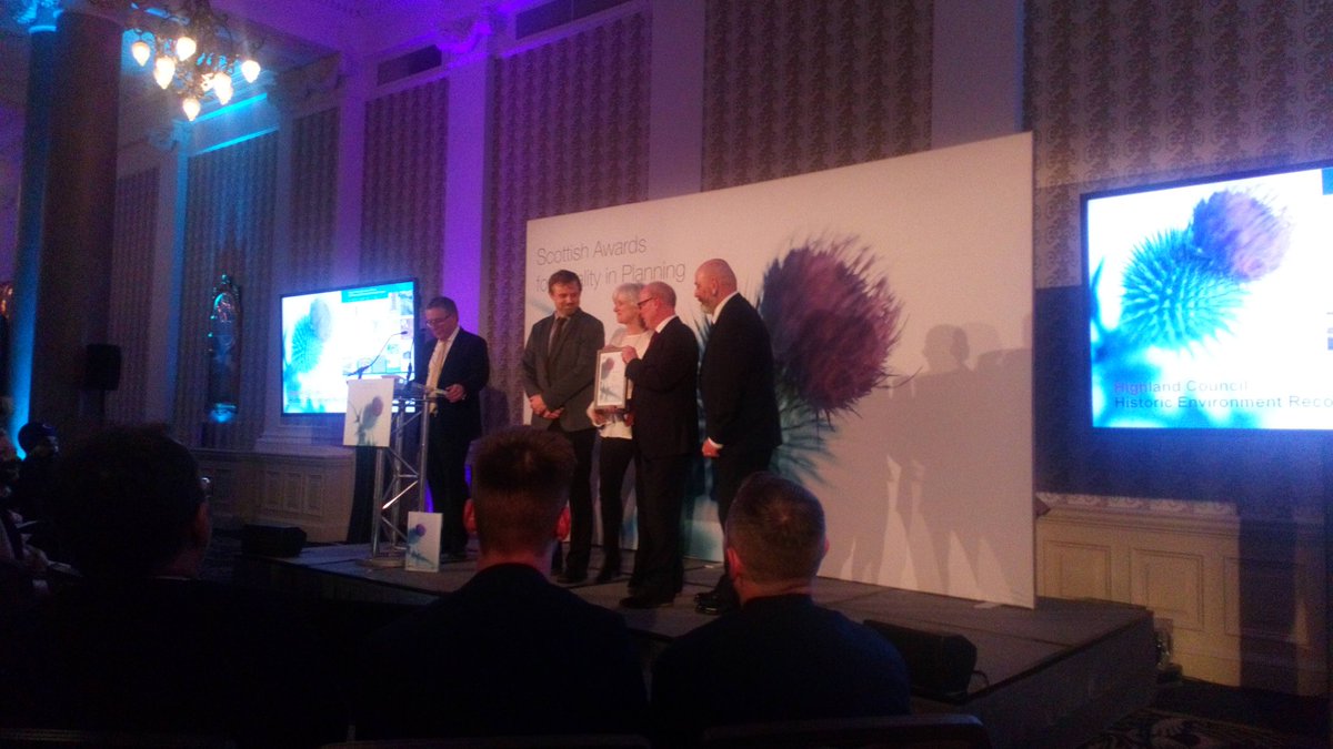 StuartBlack_HIE's tweet photo. A great night for @HighlandCouncil planners at the #SAQP2019 national planning awards. Winners of 4 categories #FW2040 @Highland_HER #HousingDelivery #DeveloperContributions Also shortlisted for #RainingsStairs and #FortWilliamoffice https://t.co/e5XoOIGYTY