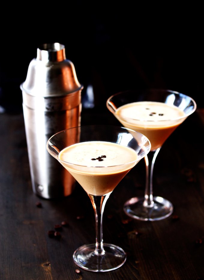 Enjoying a fine Espresso Martini. You must always spruce up your coffee!