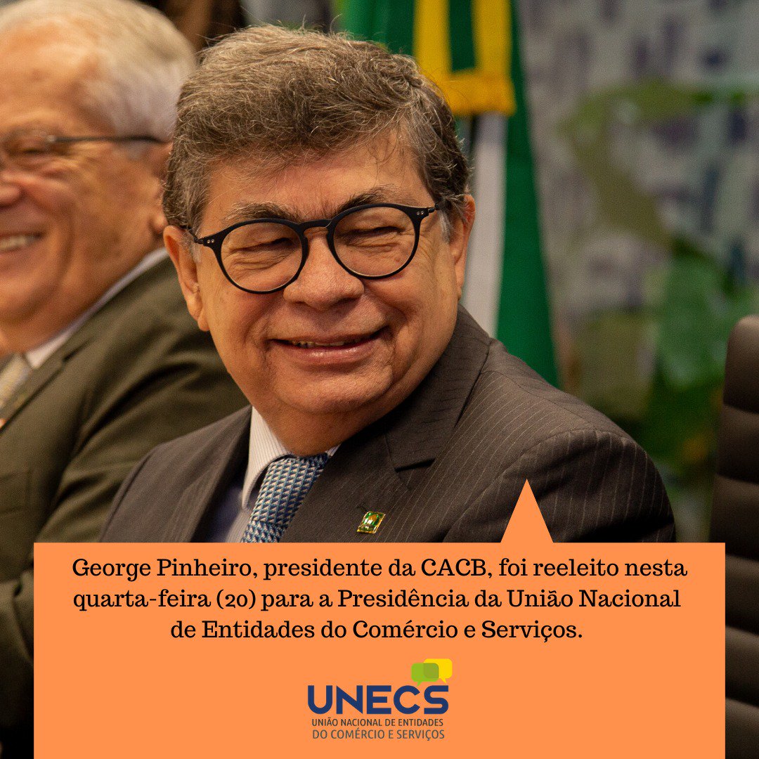 georgetpinheiro's tweet photo. Honrado e Orgulhoso,pela recondução por unanimidade a Presidencia da #UNECS. Agradeço aos Presidentes #ANAMACO, #ABAD ,#ABRAS ,#ABRASEL ,#ALSHOP ,#AFRAC ,#CNDL ,#ABRASCE ,#CACB. https://t.co/vfFGKG3uoo