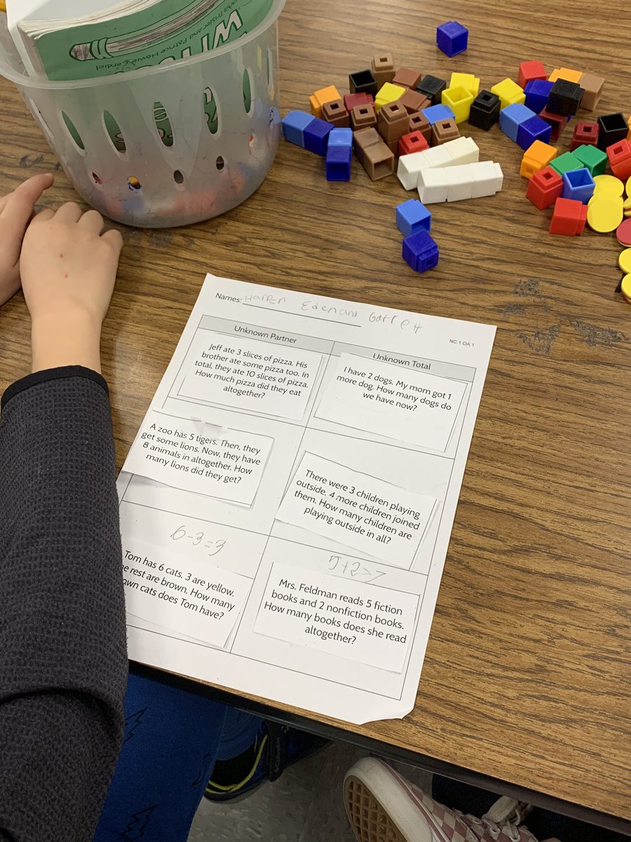 erinhone712's tweet photo. @fieldj_ really worked to help her students notice the difference between start unknown, change unknown, and total unknown problems. Empowering her problem solvers to reason in different contexts! #ElonEd https://t.co/OaWnmrF3zt