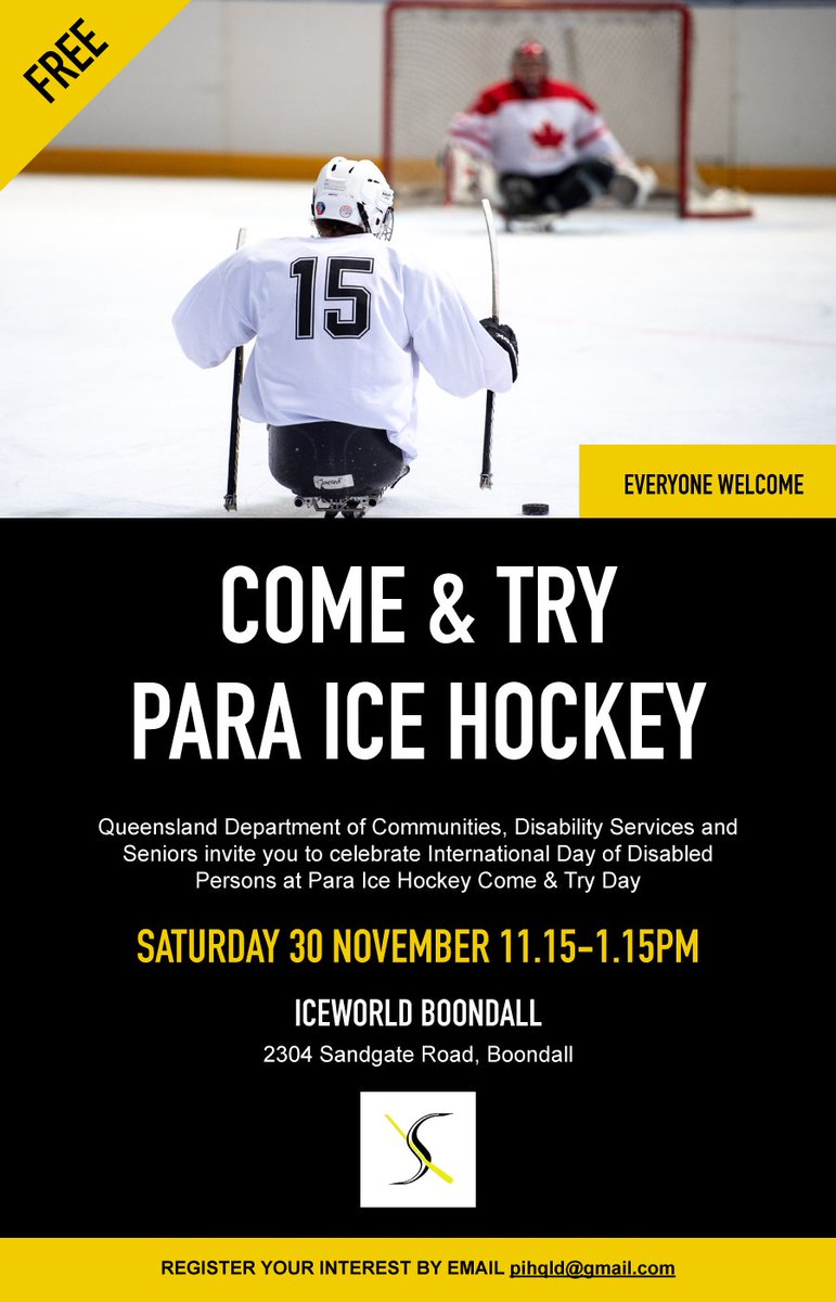 Free Para Ice Hockey Come and Try #idpwd #disablity #sport #paraicehockey #events #share