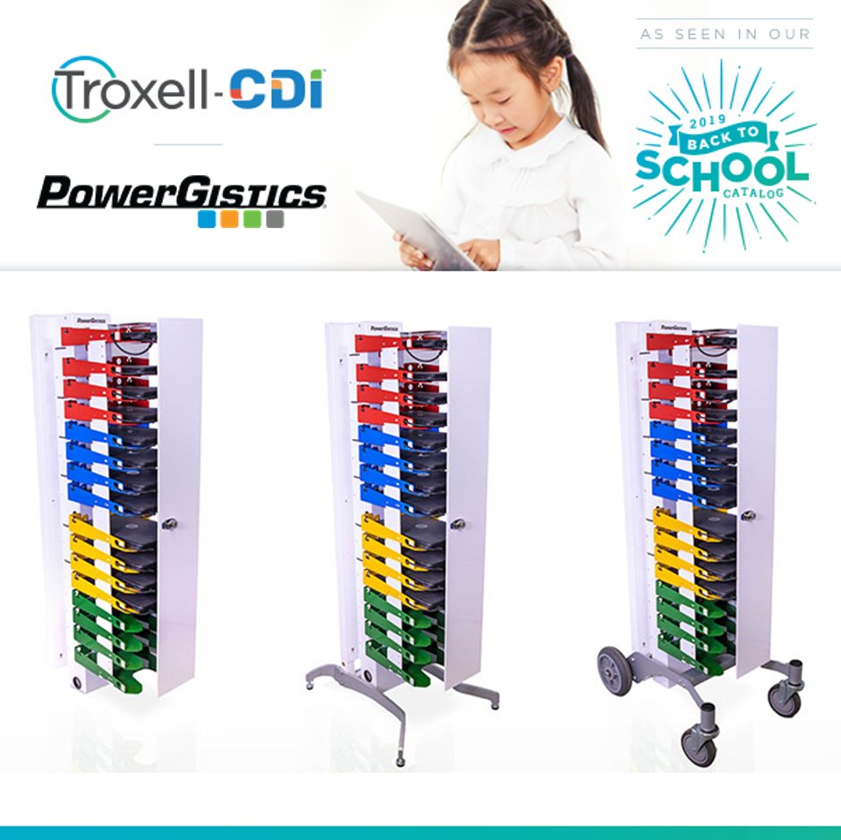 Bluum_EdTech's tweet photo. @Powergistics Towers are one tower, three times the versatility &amp; built for security &amp; functionality. You have 3 options for deployment – wall mounted, just-a-stand and rolling stand. Check out the #TroxellCDI’s #Back2School19 Catalog for more information on the product line. https://t.co/bH7SmXkOHQ
