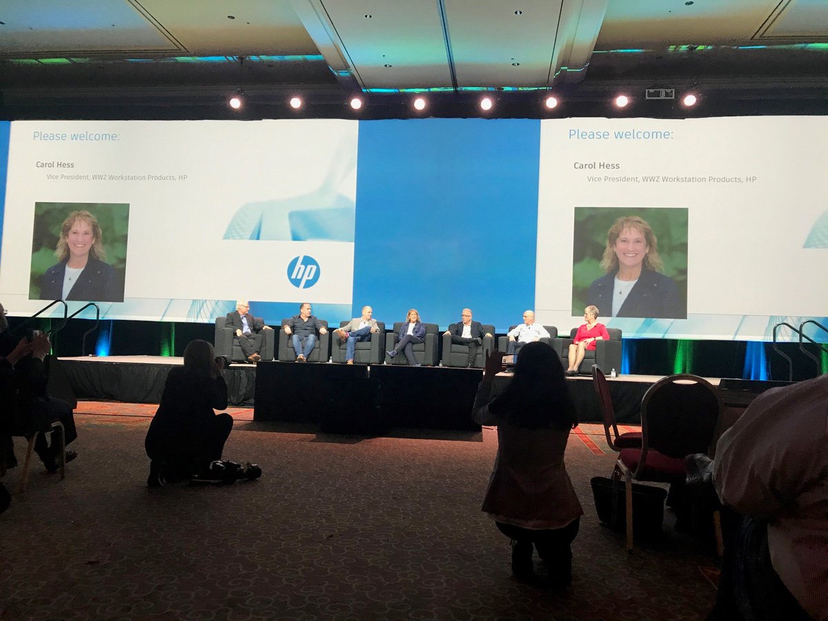 CarolHessTX's tweet photo. Honored to represent HP on the "Technology Trends: Purposeful Innovation" panel at Autodesk University this week. What an exciting chat about technology and the future with key industry leaders. #Autodesk  #autodeskuniversity  #AU2019 #HPInc https://t.co/GkKzfxJtKs