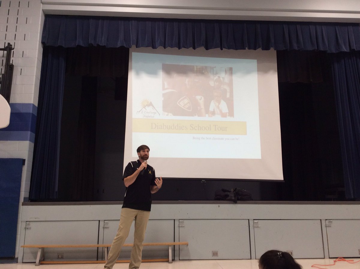 MmeCooke's tweet photo. Thank you Canadian Olympic rower Chris Jarvis for visiting #sjm today to share his challenges and experiences with diabetes. Chris put on an engaging presentation for all our students k-8. #beadiabuddy #humansoflkdsb #lkdsb #ichallengediabetes https://t.co/ppt96Wkj6e