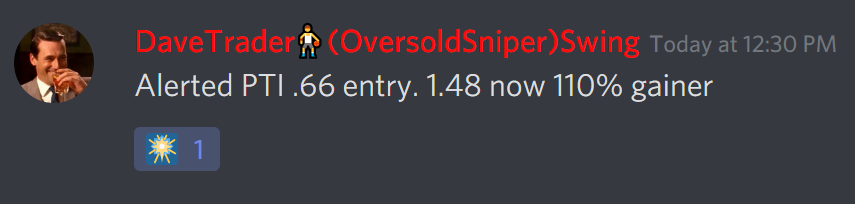 TRADEREP1's tweet photo. Our Big Board moderator @davetrader keeps doing his thing! Yet another three digit gainer closed out in the past week!!! Check out our past posts.
#StockSleuth #NotOptions $PTI $SPY $SPX #Stocks #SwingTrading
Join us and see what his next call is.
https://t.co/jyC0eeo2oK https://t.co/Hj6hw2V0pI