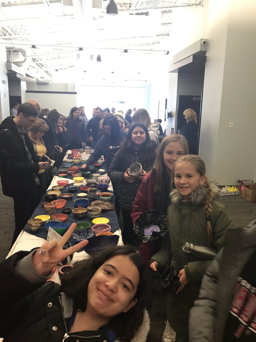 NickShultis's tweet photo. Theisen was well represented at the Empty Bowls event today. Thank you to Mrs. Morasch and all her art club members for the invite. #theisenmiddleschool https://t.co/5W7Eizkqr2