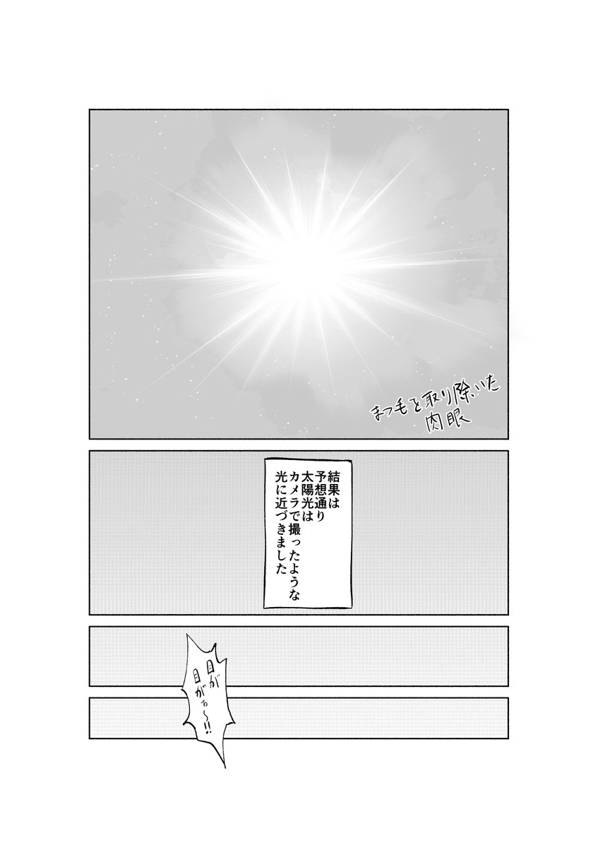 太陽を見つめていたら面白い発見をしたという漫画その3 