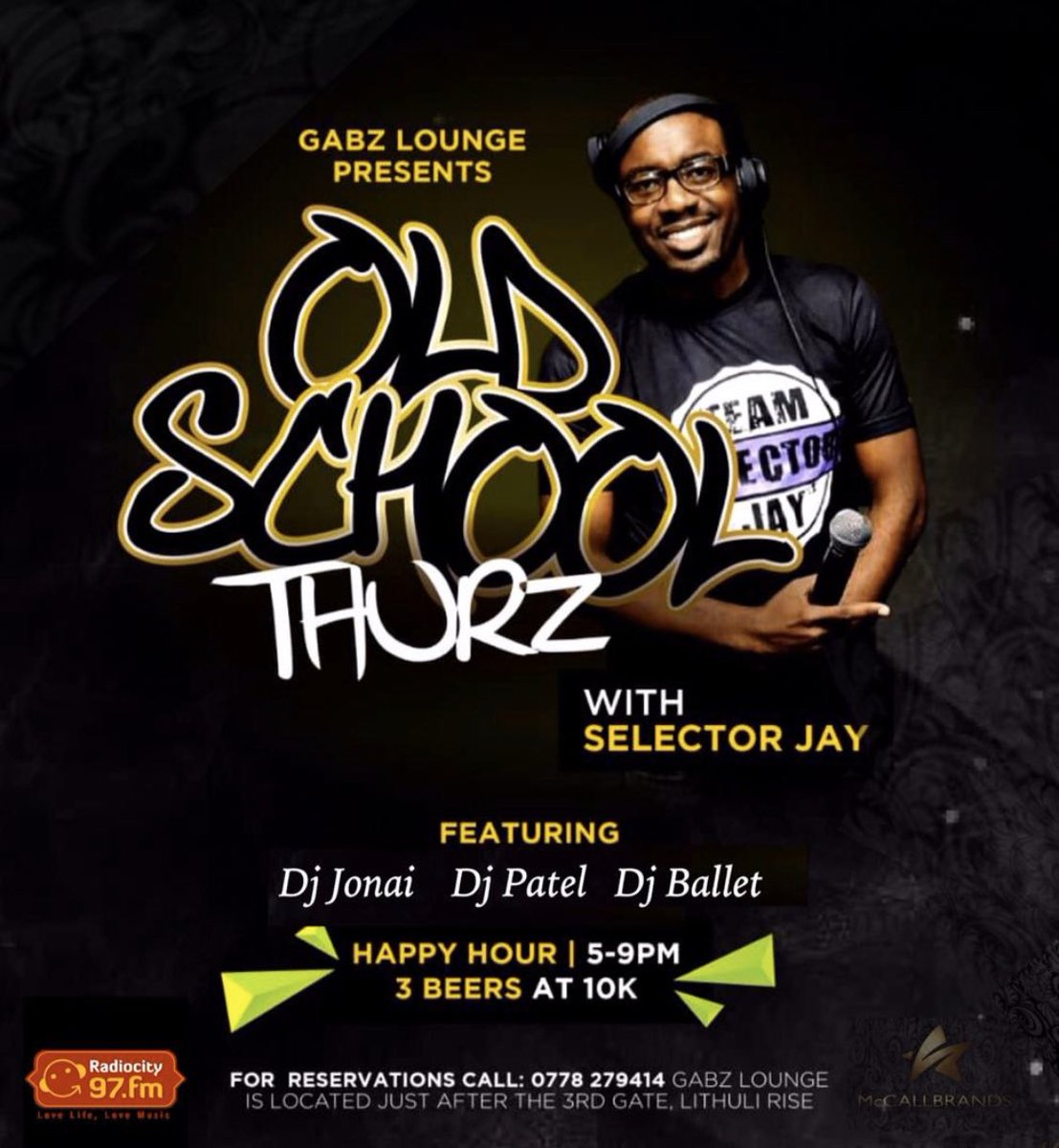 JSelectorJay's tweet photo. It's a @gabzlounge Situation Tonight. #OldSkoolThurz with the longest Happy Hour in town 5-9pm. #GabzLounge #SelectorJayInDaMix alongside @DJJONAI2
Powered by @97fmRadiocity @McCallbrandsUG https://t.co/ueFb01yV2U