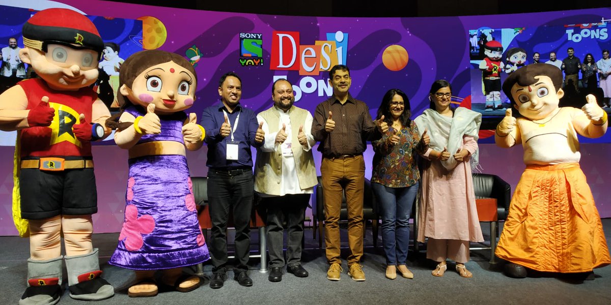 ToonsDesi's tweet photo. We start this Event with our very own Desi Toons @iamchhotabheem #Chutki & @iammightyraju.
#DesiToons #IndiaJoy #IndianAnimationConclave #IndianAnimation #AnimationConclave #AnimationEvents #Events #VFX #Entertainment #IGDC2019 #Indiajoy2019 #novotelhyderabad #hicc #igdc https://t.co/o9kXXgwQJU