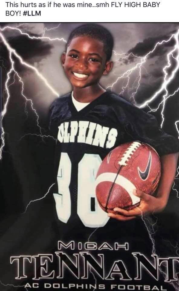Come on man, look at that smile, holding that football.  We are better then this man.  We failed this kid man, I’m sorry us as humans failed this kid.  Look at that smile.  I am sorry little man I am truly sorry “Dew”.  Can’t even go to High school football game 😢😢