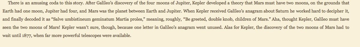 This apparently drove Kepler to distraction: