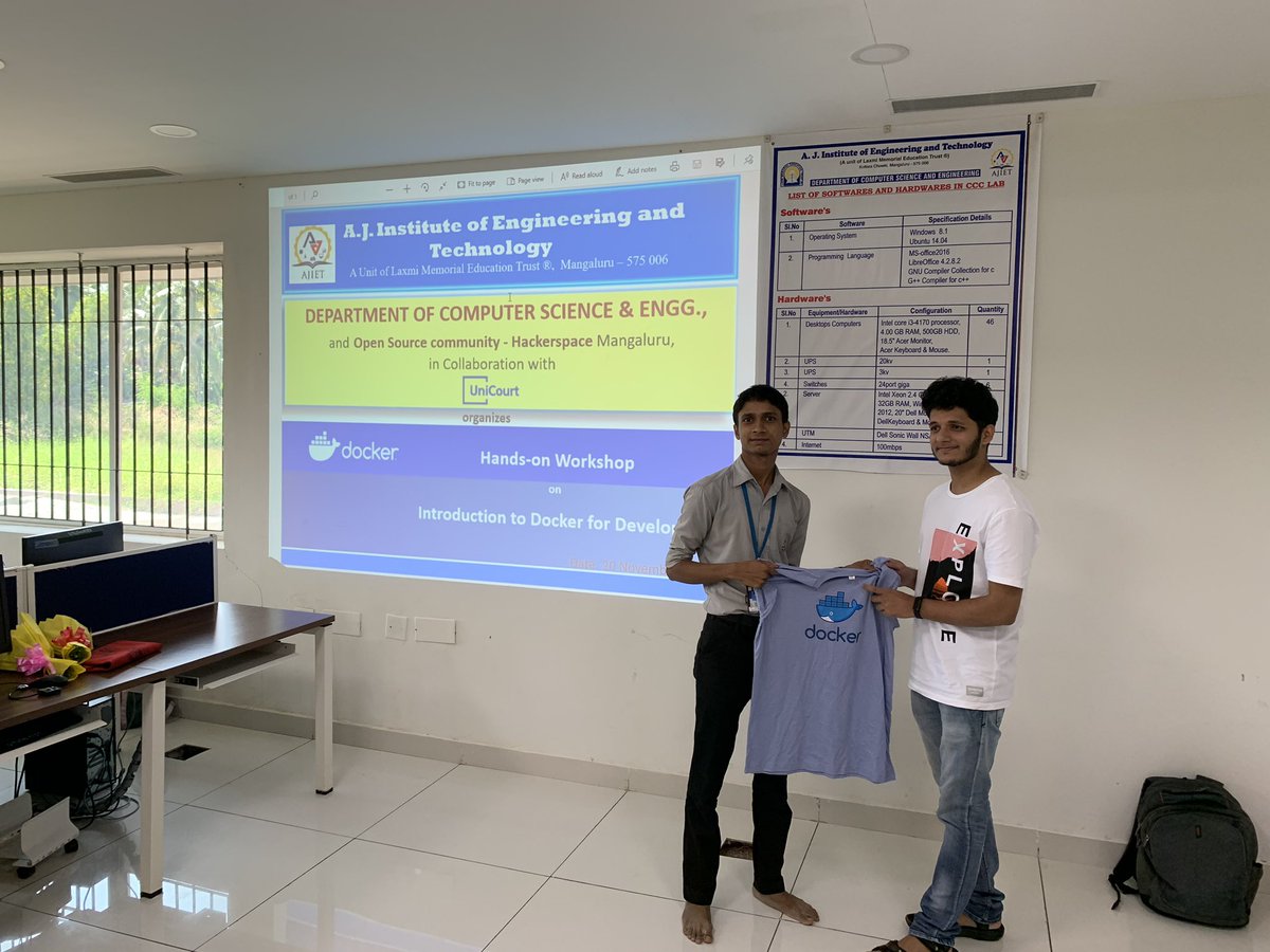 Hackers Mangaluru On Twitter Docker Swags Being Given To Students For Completing The Learndocker 101 Workshop At Ajietmangaluru Https T Co Zfslu7weo8