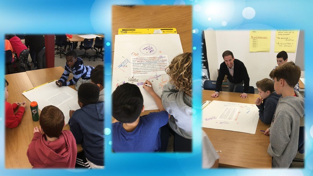 Day 1 of our DBQ prep in the books.  Had a great day working with <a href="/Mr_gbrady/">Gary Brady</a> <a href="/ncongero/">Mrs. Cocca</a> and Mrs. Lory.  Kids previewing the docs connected to the DBQ...Why did Reconstruction fail? Tomorrow we will continue our joint efforts. #Teamwork at its finest!  @lisadiag <a href="/RandolphSchools/">Randolph Schools</a>