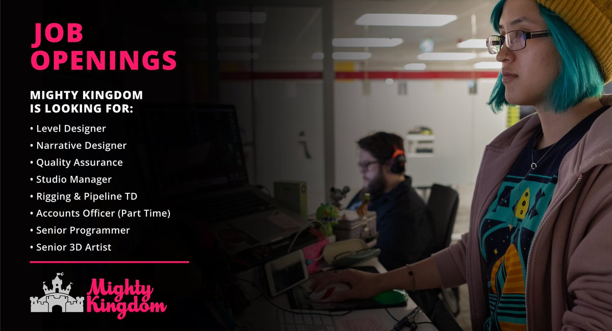 Mighty Kingdom is always looking for great people! Can't find a position that is right for you? Send in your application anyway to jobs@mightykingdom.com! While we might not be hiring for your role right now, we will be in the future! #mightykingdom #gamedev #adelaide