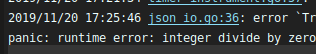 panic triggered by an error logging routine