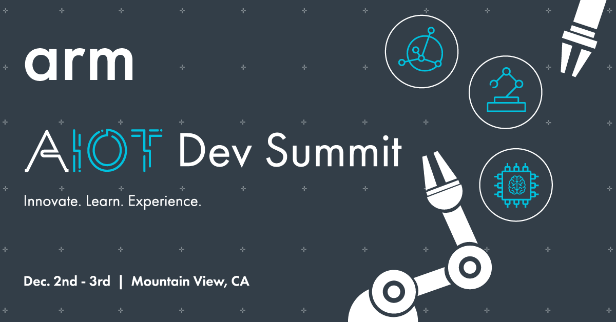 Join #ArmAIoTDevSummit -  experience Arm real-world use cases, workshops, and keynote speakers on  December 2-3!  Talks, workshops, and tech demos with industry leaders. Register at bit.ly/2m0SDwP with the code AIOTSEEEDDEVELOPERS to get a $75 off. #AI #IoT