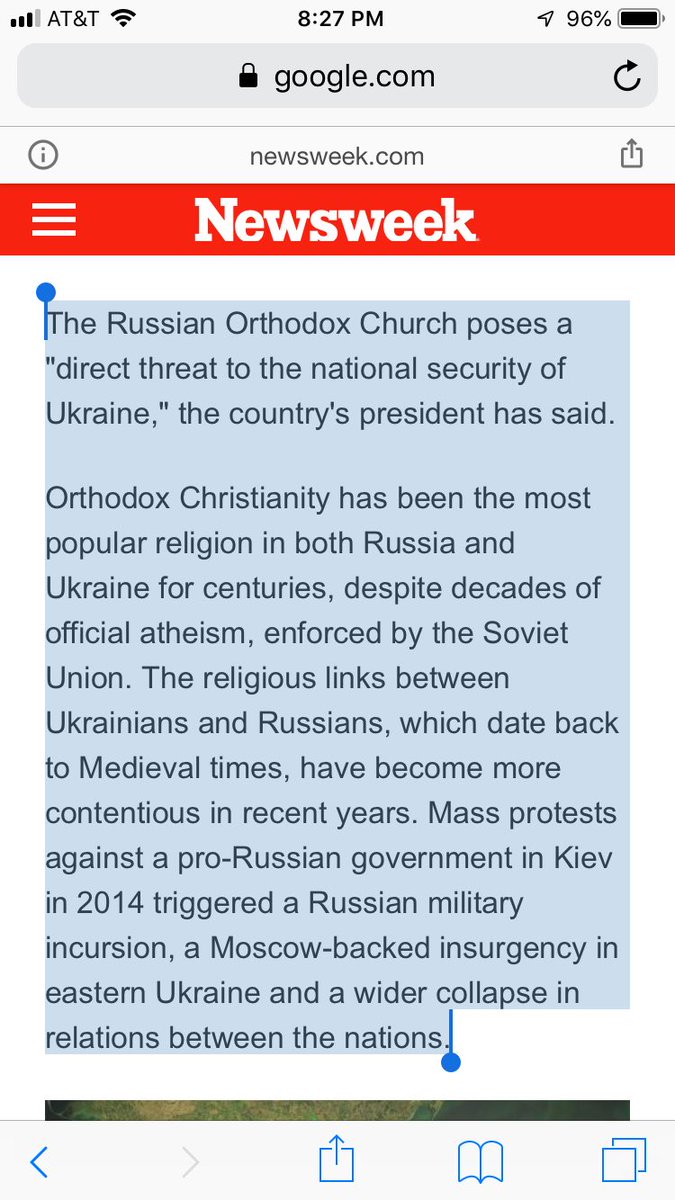 Update: Moscow’s Patriarch Kirill has called Putin’s reign “a miracle from God.” He also named Ukraine & Belarus as part of the “Russian World” in 2015 due to shared values. This is a big reason Putin wants to reclaim these 2 countries. 2/