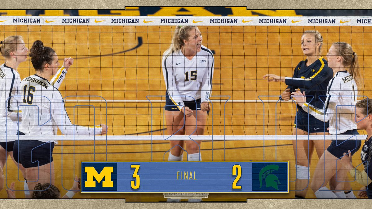 umichvball's tweet photo. FINAL!

Make it 🖐🏻 straight against Michigan State!!

#goblue https://t.co/uw3kiKC4Ax