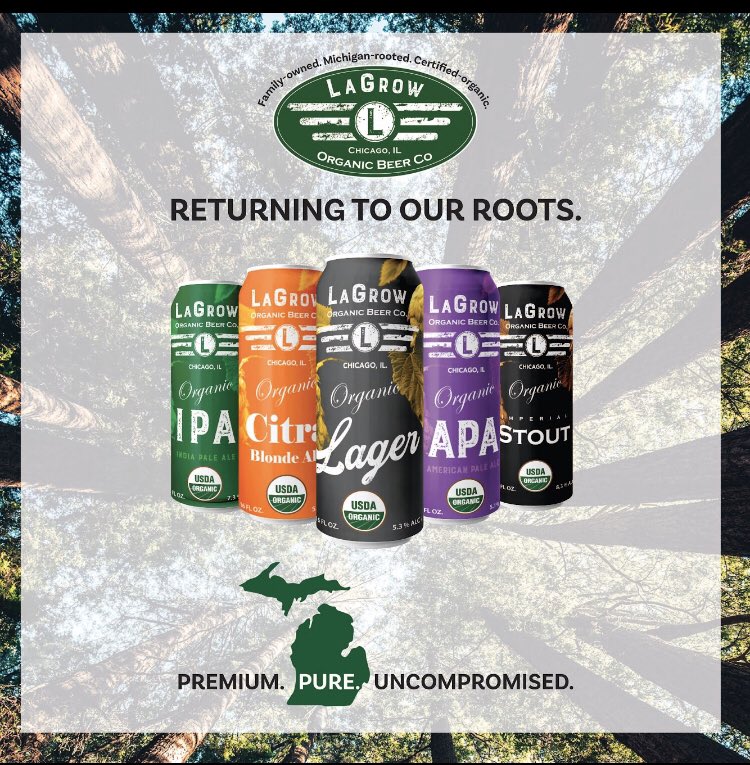 All five styles of our certified-organic beer hits shelves in #Michigan this week. Very excited to add a unique addition to MI’s very impressive #craftbeer market. #puremichigan, #homecoming, #organicbeer