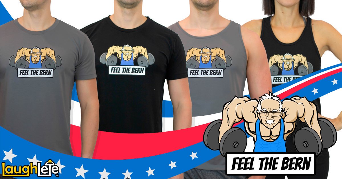 laughlete's tweet photo. It's that time again. Show your support for @BernieSanders and #FeelTheBern Check out https://t.co/2Xx7erCtYQ

#DemDebate #DemocraticDebate https://t.co/FmPvERqZDO