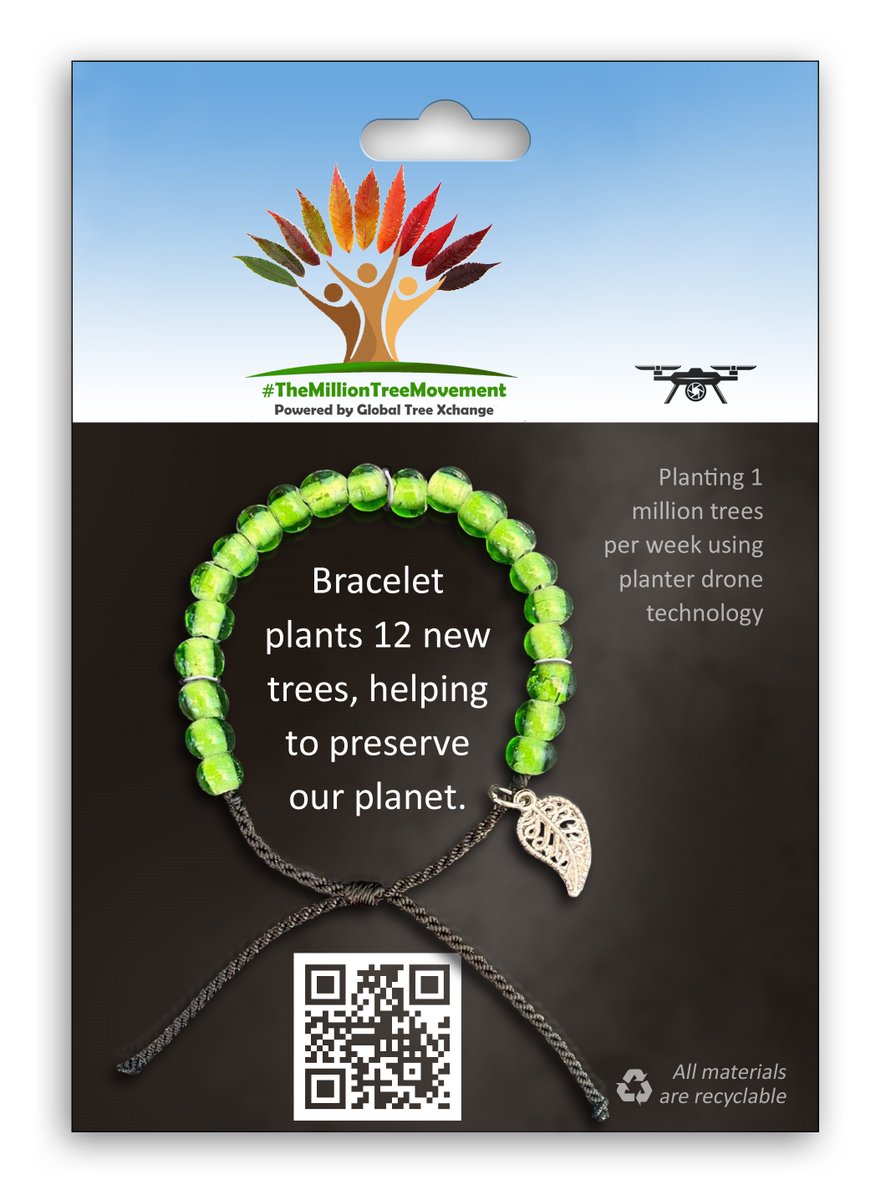 MovementTree's tweet photo. New #bracelet and #offset packs make perfect #gifts. When purchased online, an offset certificate is emailed to show others that preservation of our planet is a priority.

#globalWarming #carbonoffsetting #carbon #sustainability  
#globaltreexchange #themilliontreemovement https://t.co/UksItghcb0