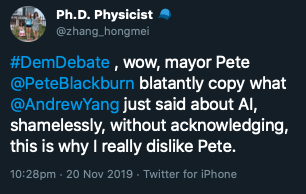 PeteBlackburn's tweet photo. I know almost nothing about politics but I know that the longer Pete Buttigieg stays in the race the more miserable my life on Twitter is going to be https://t.co/37n1KBY3SE