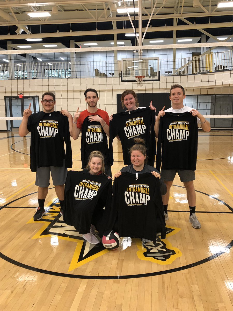 Congratulations ladies and gents. First place in co-rec volleyball! @D1_Koogz <a href="/nrice009/">Nathan Rice</a> <a href="/nkucvb/">NKU Club Volleyball</a>