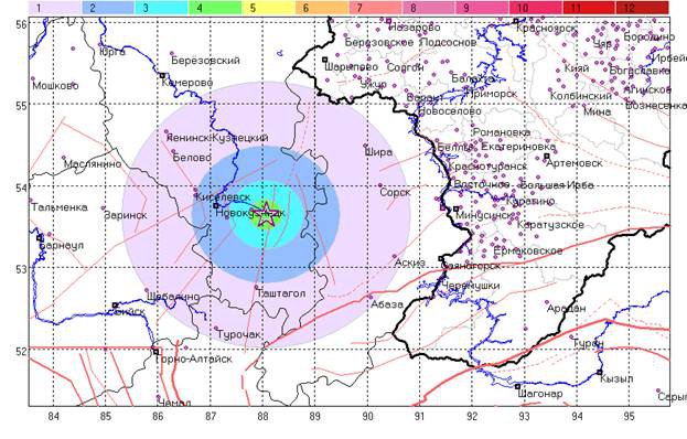 Умеренное землетрясение Кемеровская область Магнитуда: 3.6 Произошло: 21.11.2019 в 07:27:17 (по Красноярску)
