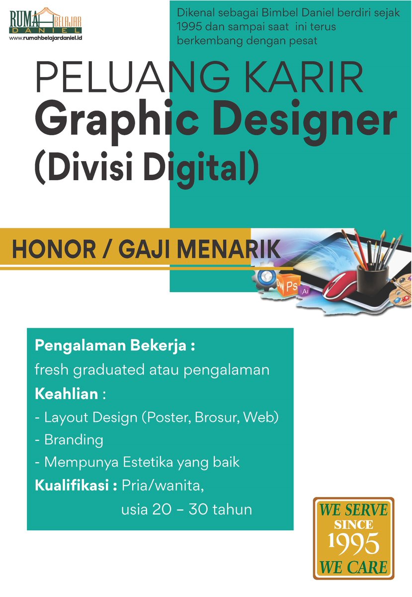 Rumah Belajar Daniel membuka beberapa lowongan dan bagi yang berminat kirim email ke CRC!