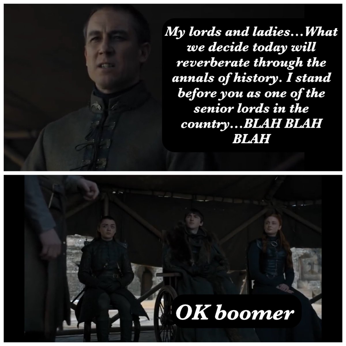 culinarystorm's tweet photo. #UncleSitDown is the #GoT version of #OkBoomer https://t.co/HWCV5clUDd
