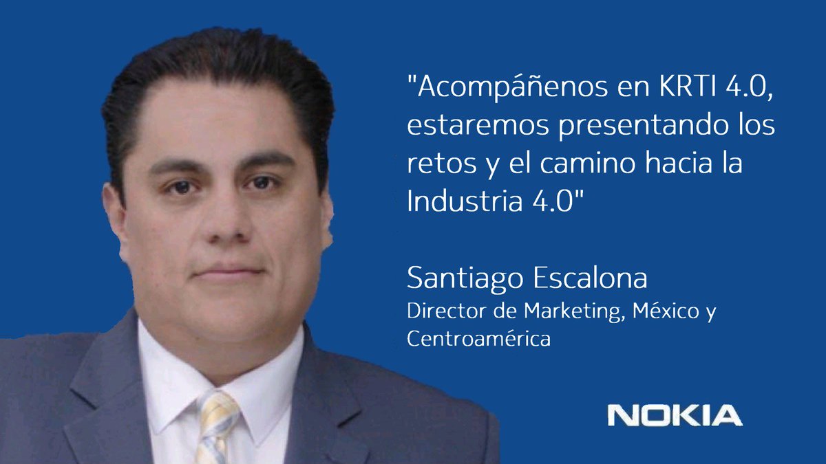 Visit us at KRTI 4.0 in Mexico City, Nov. 21st we will share our Nokia vision about Industry 4.0 @Poyryplc <a href="/nokianetworks/">Nokia for Service Providers</a> <a href="/nokiaindustries/">Nokia for Industries</a> <a href="/diana_coll/">Diana_Coll</a> <a href="/rvbueno/">Renato Bueno</a> <a href="/ClaudiaRuizM/">Claudia Ruiz Mahecha</a>  <a href="/_Benjamin_Ruiz_/">Benjamin Ruiz</a> #industry4.0 #KRTI4.0 pic.x.com/VWn3DvUifz