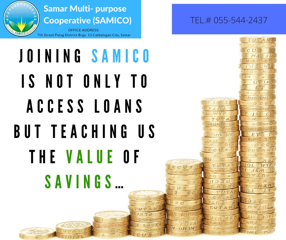 SAMICO_2001's tweet photo. Joining SAMICO is not only to access loans
But teaching us the value of SAVINGS…

Facebook: @samicoheadoffice
Instagram:@samicoheadoffice
Website: https://t.co/WoCREu8bTu
#SAMICO
#DICTCatbalogan
#DJT https://t.co/lRm170U5a4