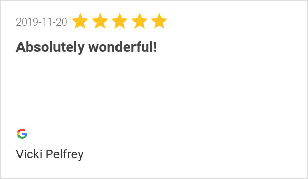 New 5.0-star Review: "Absolutely wonderful!"