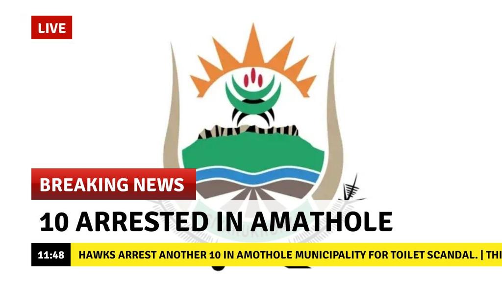 ThabangMantutle's tweet photo. 🚨BREAKING NEWS🚨

Hawks arrest 10 at Amathole District Municipality for Toilet Scandal.

THE HAWKS ARE WORKING NOW.

#Corruption #AmatholeDM #statecaptureinquiry https://t.co/HZubJQP84e