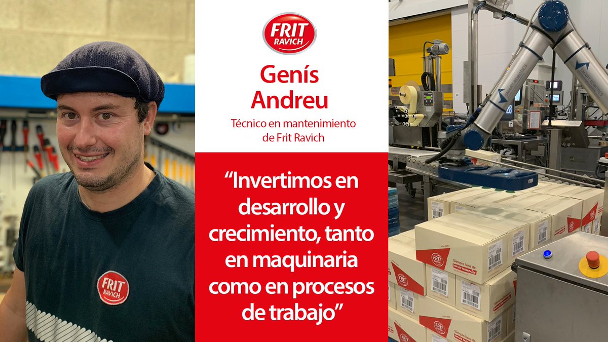 frit_ravich's tweet photo. ¿Sabías que en Frit Ravich hemos invertido más de 15M€ en los 3 últimos años?
Genís, nuestro compañero en mantenimiento, nos cuenta que la inversión en tecnología, nuevas instalaciones y procesos de producción y logística es una de las particularidades de Frit Ravich
#FeelFrit! https://t.co/epc9DtVyJr